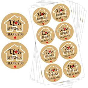 ملصق I Love Referrals على شكل منزل، مقاس 1.5 بوصة، ملصقات شكر للوكلاء ومستلزمات المبيعات، مستلزمات السمسار، بريد للأعمال الصغيرة (504 قطعة) in Kuwait