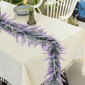 6Ft Lavender Purple Artificial Garland All Year Lavender for Wedding Mantle Spring Summer Garland Indoor Outdoor Home Farmhouse Party Stair Table Window Home Decoration in Kuwait