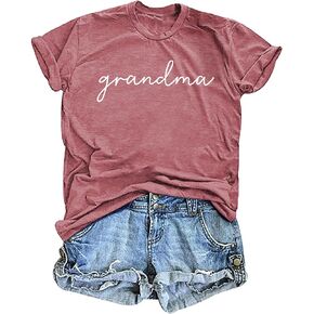 Grandma Shirts for Women: Grandmother Graphic T-Shirts Mama Short Sleeve Blouse Tees in Saudi Arabia