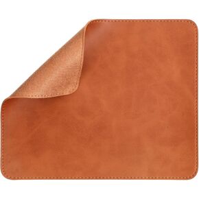 لوحة ماوس جلدية، لوحة ماوس مزدوجة الجانب مع حافة مخيطة، وسادات ماوس ألعاب مقاومة للماء، وسادات ماوس خشبية، قاعدة مطاطية غير قابلة للانزلاق لأجهزة الكمبيوتر والكمبيوتر المحمول والمكتب والمنزل، 10.2 × 8.3 بوصة، عبوة واحدة (بني) in Kuwait