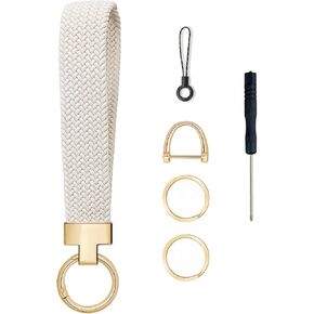 Stretchy Wristlet Keychain, Cute Key Chain, Woven Wrist Lanyard for Car Keys with 3 Keyrings and D-ring for Women Men in Saudi Arabia