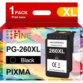 260XL Black Ink Cartridge 1 Pack Relacement for Canon PG-260 PG-260XL 260 XL Ink Cartridge Work for Pixma TS5320 TS5300 TS6420 TR7020 TR7022 Printer (1 Black) in Kuwait