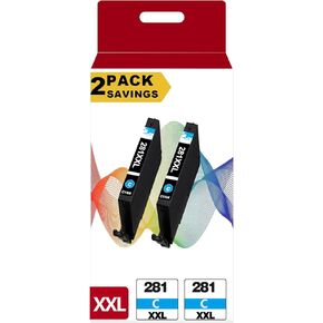 281 XXL Cyan Ink Cartridges Replacement for Canon CLI 281XXL 280 281XL Fit for TS6320 TR8622 TR8520 TS702a TR8620a TS6220 TR8600 TR8500 TS9120 TS9521c TR7520 TS9520 TR8622a and TR7620 Printers 2 Pack in Kuwait
