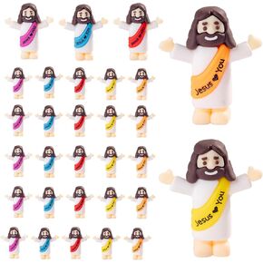 100 Pcs Little Jesus Figures, Mini Jesus Figurines in Bulk for Easter Egg Stuffers Tiny Jesus Figures to Hide and Seek Religious Gifts（10 Colors） in Saudi Arabia