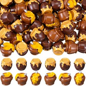100 Pcs Spring Theme Mini Resin Honey Jars Figurine Bulk Honey Jar Miniatures for Bee Festival Favors Resin Crafts for Home Garden Landscape Models Scenes DIY Cake Toppers Wedding Party Gifts in Kuwait