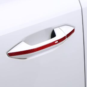 BETTERHUMZ Car Outside Door Handle Sticker Compatible with Audi A3 8Y S3 RS3 Sportback 2021-2025 Carbon Fiber Exterior Molding Protector Trim Tuning Accessories (Red) in Saudi Arabia