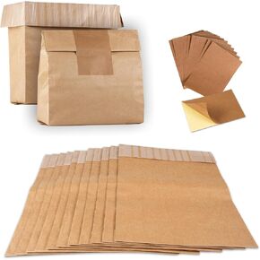 Trash Compactor Bags for Kitchen (12-Pack), Pre-Cuffed Heavy Duty Kraft Paper Compactor Bags with PE Liner, Includes Sticker Seals in Kuwait