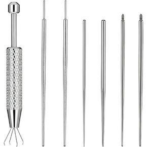 Piercing Grabber Tool, 6Pcs Stainless Steel Piercing Taper Insertion Tool with Piercings Ball Grabber, 14G 16G 18G Flat Back Threaded & Threadless Insertion Pins for Nose Lip Ear Tragus Helix Eyebrow in Kuwait