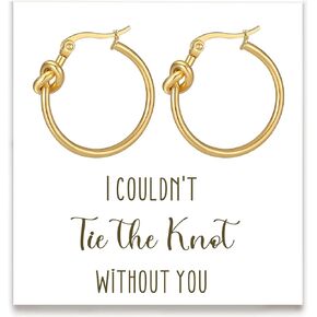 Bridesmaid Proposal Gifts, Tie the Knot Bridesmaid Earrings Knot Hoop Earrings for Bridesmaids Jewelry Maid of Honor Gifts for Wedding Bridal Party Favors in Saudi Arabia