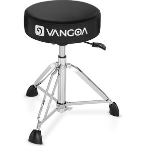 Vangoa Drum Throne Heavy Duty Height Adjustable Motorcycle Style Drum Stool Seat Rotatable Swivel Padded Double-Braced Drummer Chair for Adults with Anti-Slip Feet and 5A Drumsticks in Kuwait
