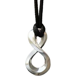 قلادة من الفضة الاسترليني Möbius Infinity، لمسة نهائية مصقولة، تصميم للجنسين، هدايا مجوهرات إبداعية in Kuwait