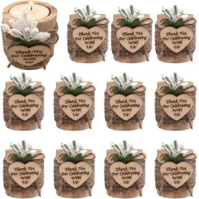 12 قطعة من حاملات الشموع الخشبية، حامل شموع تيلايت ريفي، حامل شموع تيلايت هدايا الزفاف للضيوف، هدايا شموع الحفلات لحفلات الزفاف، الذكرى السنوية، طاولات الاحتفال in Kuwait