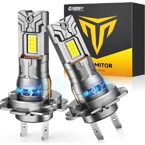 FAHREN H11/H9/H8 Hb3/9005 LED Light Bulbs Combo, 140000 13000％ Brighter, 6500K White LED Bulb, 10-Year Lifespan with Cooling Fan, 1:1 Halogen Size, Non-Polarity Plug and Play, Pack of 4 Warning Lights in Kuwait