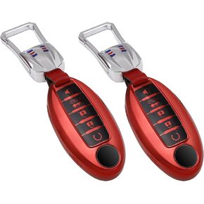 غطاء Koongloong Key Fob لنيسان 5 أزرار أرجوانية لمفاتيح السيارة Altima Rogue Sentra Pathfinder Maxima Murano Versa Armada Accessories Bling Keychain Women Girly TPU Gradient in Kuwait