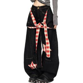 Vintage Fashion High Waisted Wide Leg Denim Pants Y2K Gothic Cute Patchwork Two-Piece Set Baggy Star Jeans in Kuwait