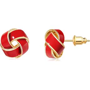 عقدة المينا 18 قيراط أقراط مطلية بالذهب للنساء | 925 مشاركات من الفضة الاسترليني | in Kuwait