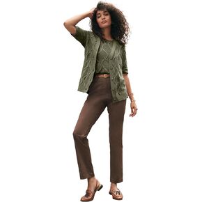 Jessica London Women's Plus Size Elbow Sleeve Cable Cardigan in Kuwait