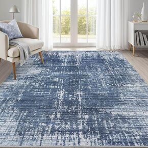Abstract Living Room Rug 5x7 - Modern Washable Soft Thin Area Rug for Living Room Bedroom Under Dining Table - Neutral Indoor Floor Rug Carpets for Home Office Playroom Nursery - Brown in Kuwait
