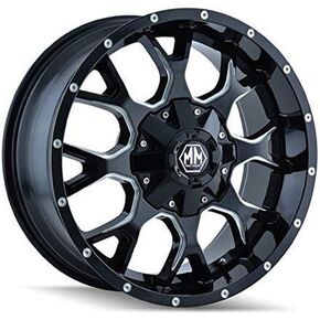 Mayhem Warrior 8015 Black/Milled Spokes Wheel (20 x 9. inches /8 x 180 mm, 0 mm Offset) in Kuwait