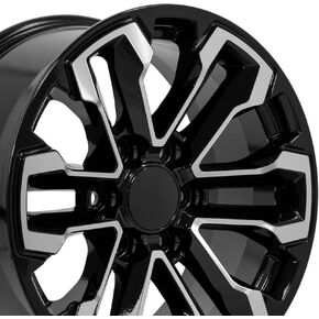 OE Wheels CV69 18 Inch Rim Fits Silverado 1500 Style 6x139.7 18x8.5 Gloss Black Machined - Hollander 5905 (1) in Kuwait