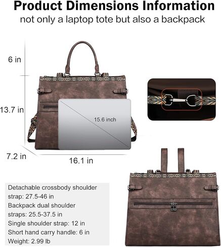 FADEON Laptop Bag for Women & Womens Purses Brown Collection in Kuwait