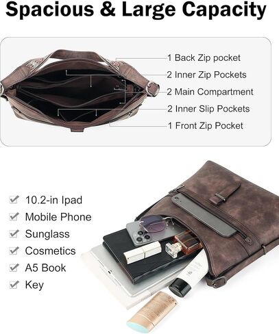 FADEON Laptop Bag for Women & Womens Purses Brown Collection in Kuwait