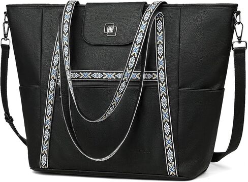 FADEON Large Laptop Tote Bag for Women & Backpack Purse Black Collection in Kuwait