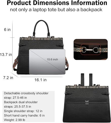 FADEON Laptop Bag for Women & Crossbody Bags Black Collection in Kuwait