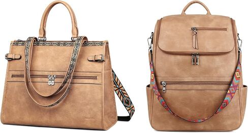 FADEON Laptop Bag for Women & Laptop Backpack Brown Collection in Kuwait