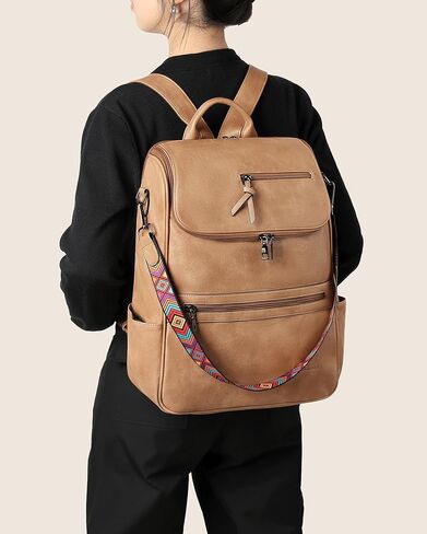 FADEON Laptop Bag for Women & Laptop Backpack Brown Collection in Kuwait