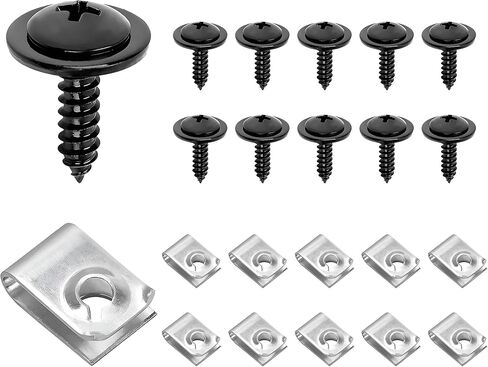 20PCS Car Splash Shield Liner Screw U Nut Kit, Phillips Truss Head Sems Wheelhose Liner Screws Replaces 90308-SB2-013 90114-SE0-000, Compatible with S2000 Element RSX in Saudi Arabia