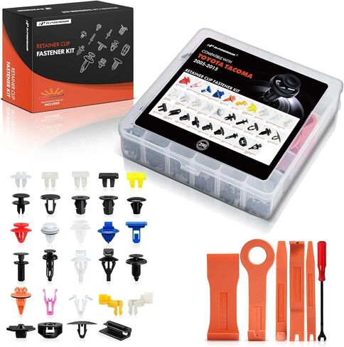 A-Premium 290Pcs 47.2 oz Nylon Bumper Retainer Clips Fender Fasteners Door Trim Panel Molding Hood Tailgate Push Pin Plastic Rivets Kit Compatible with Toyota Tacoma 2005-2015, with Removal Tool in Saudi Arabia