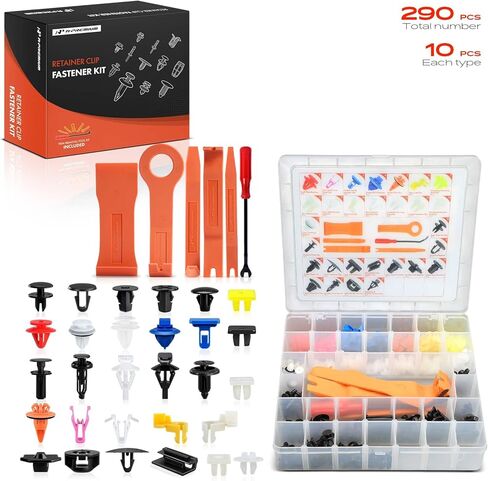A-Premium 290Pcs 47.2 oz Nylon Bumper Retainer Clips Fender Fasteners Door Trim Panel Molding Hood Tailgate Push Pin Plastic Rivets Kit Compatible with Toyota Tacoma 2005-2015, with Removal Tool in Saudi Arabia