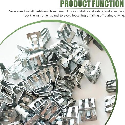 15 PCS Car Interior Center Console Dashboard Fastening Buckle, Alloy A-Pillar Liftgate Trim Panel Retainer 0.47" x 0.59" x 0.63" U-Shaped Trim Scuff Plate Clip, Fixing Parts (Silver) in Kuwait