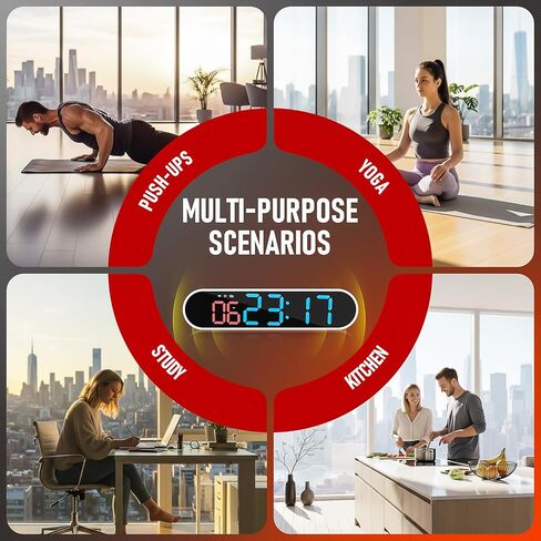 5-in-1 Decibel Meter Wall Hanging Sound Level Meter 30-130dB Range 11 Inch Large LED Display Noise & Time & Temperature & Humidity Meter Wide Applications for Home, Studio, Factory, Classroom in Kuwait