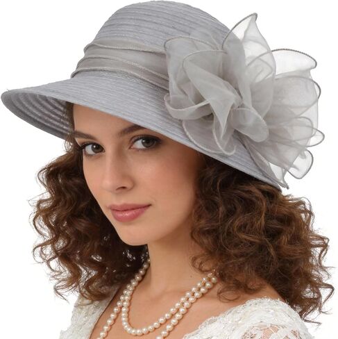 Lady Church Derby Dress Cloche Hat Fascinator Floral Tea Party Wedding Bucket Hat S051 in Kuwait