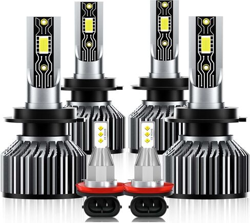 Compatible For Ford Fusion 2006 2007 2008 2009 2010 2011 2012 2013 2014 2015 2016 2017 2018 Fog Lights Bulbs Combo Kit, Pack of 6 in Kuwait