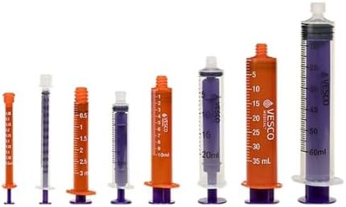محاقن ذات طرف قياسي من Vesco Medical ENFit، 35 مل (عبوة من 10 قطع) in Kuwait