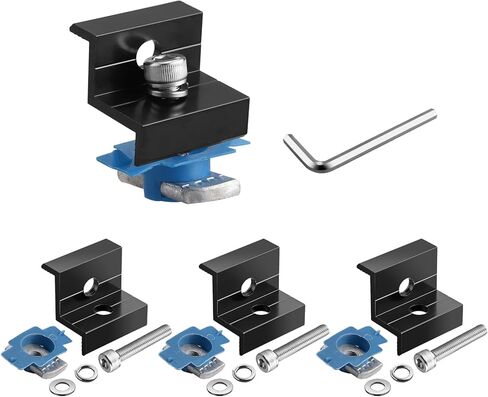 Anbte 4pcs Solar Panel End Clamp for Standard Unistrut, Aluminum 30mm/35mm Solar Panel Brackets with Nuts Bolts, Solar Panel Mounting Kit for Metal Roof, Tin Roof, Flat Roof, Sheet Roof, Black in Kuwait