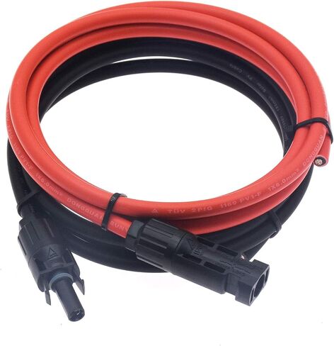 كابل تمديد للطاقة الشمسية 10AWG بطول 5 أقدام، طرف واحد مع موصل PV مقاوم للماء IP67 وسلك عاري من طرف واحد، نحاس معلب للوح الشمسي لوحدة التحكم بالشحن، مولد للطاقة الشمسية، عربة سكن متنقلة، قارب، نظام خارج الشبكة in Kuwait