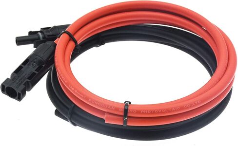 كابل تمديد للطاقة الشمسية 10AWG بطول 5 أقدام، طرف واحد مع موصل PV مقاوم للماء IP67 وسلك عاري من طرف واحد، نحاس معلب للوح الشمسي لوحدة التحكم بالشحن، مولد للطاقة الشمسية، عربة سكن متنقلة، قارب، نظام خارج الشبكة in Kuwait