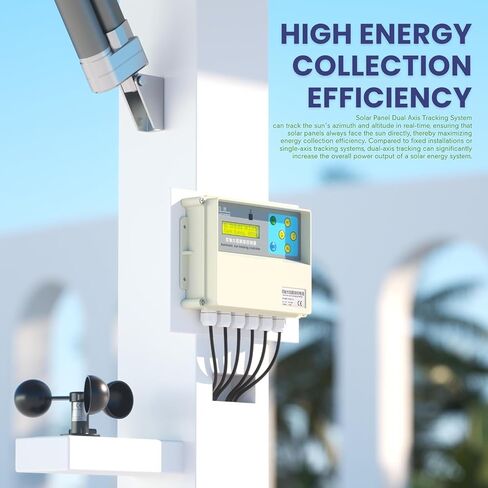 Dual-Axis Solar Tracker Controller Kit – Auto Sun Tracking with LCD, Wind Sensor & Remote – Boost Solar Panel Efficiency for Off-Grid, RV, Farm & DIY Systems in Kuwait