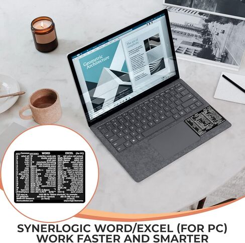 SYNERLOGIC Microsoft Word/Excel (for Windows) Reference Guide Keyboard Shortcut Sticker, Laminated, No-Residue Vinyl (Black/Small) in Kuwait