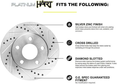 Hart Brakes Front Rear Brakes and Rotors Kit |Front Rear Brake Pads| Brake Rotors and Pads| Ceramic Brake Pads and Rotors |fits 2019-2021 Subaru Ascent in Kuwait
