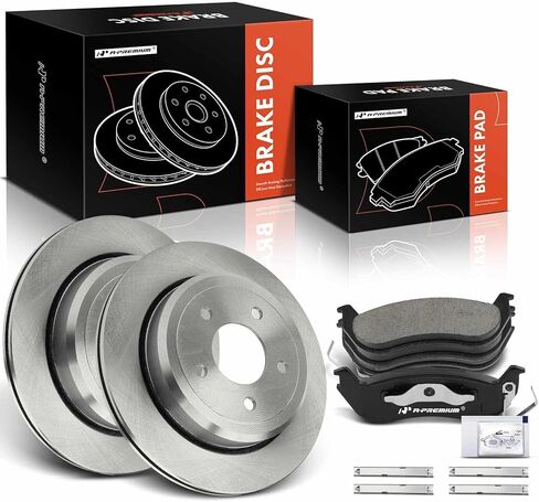 A-Premium 11.61 inch (295mm) Rear Vented Disc Brake Rotors + Ceramic Pads Kit Compatible with Select Ford & Mercury Models - Crown Victoria 2003-2011, Grand Marquis 2003-2011, Marauder, 6-PC Set in Saudi Arabia