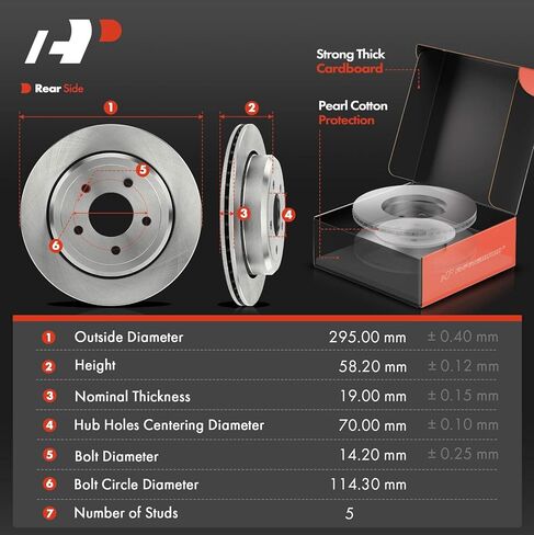 A-Premium 11.61 inch (295mm) Rear Vented Disc Brake Rotors + Ceramic Pads Kit Compatible with Select Ford & Mercury Models - Crown Victoria 2003-2011, Grand Marquis 2003-2011, Marauder, 6-PC Set in Saudi Arabia