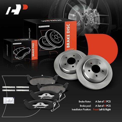 A-Premium 11.61 inch (295mm) Rear Vented Disc Brake Rotors + Ceramic Pads Kit Compatible with Select Ford & Mercury Models - Crown Victoria 2003-2011, Grand Marquis 2003-2011, Marauder, 6-PC Set in Saudi Arabia