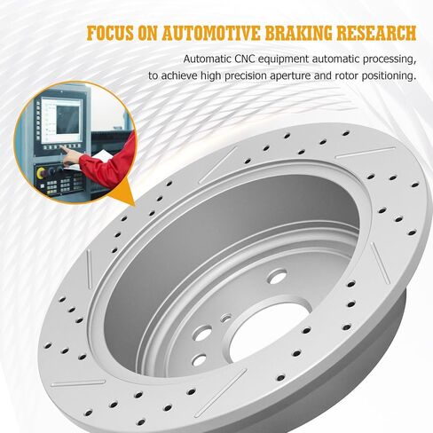 Ceramic Brake Pads and Rotors Kit Rear Drilled Slotted Vented Rotors & Brakes for 2004 2005 2006 Lexus Rx330 2007 2008 2009 Rx350 2006-2008 Rx400H 2004-2007 Toyota Highlander in Kuwait