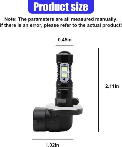 YoRise 2PCS مشرق 881 LED مصابيح الضباب، 50W 6000K زينون الجليد الأزرق المصابيح الأمامية، عالية الطاقة 881، 889، 862، 886، 894، 896، 898 LED DRL النهار تشغيل أضواء استبدال للسيارة (الأزرق) in Kuwait