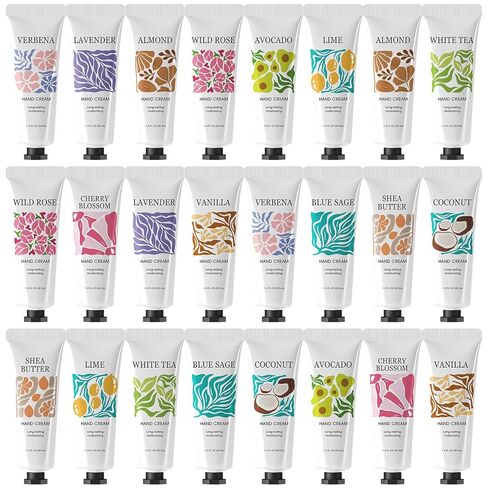 BODY & EARTH # LOVE 12 Pack Natural Plant Fragrance Moisturizing Hand Cream for Dry Hands Mini Hand Lotion with Shea Butter Travel Size Hand Cream Set Gift Set for Women in Saudi Arabia